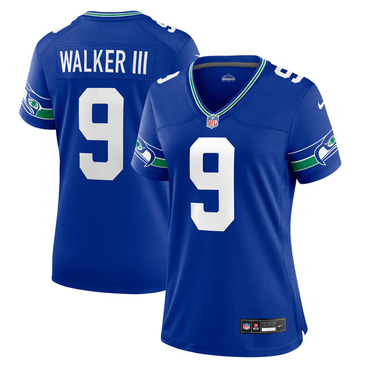 Kenneth Walker III Seattle Seahawks Nike Women's Throwback Player Game Jersey - Royal