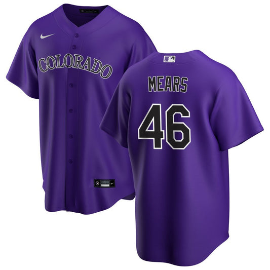 Nick Mears Colorado Rockies Nike Alternate Replica Jersey - Purple