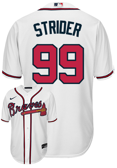 Spencer Strider Youth Jersey - Atlanta Braves Replica Kids Home Jersey