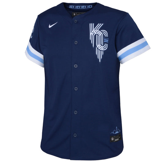 Youth Andrew Benintendi Nike Royals 2022 City Connect Replica Jersey - Navy