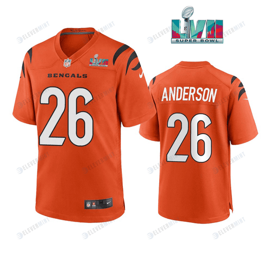 Tycen Anderson 26 Cincinnati Bengals Super Bowl LVII Men Game Jersey- Orange