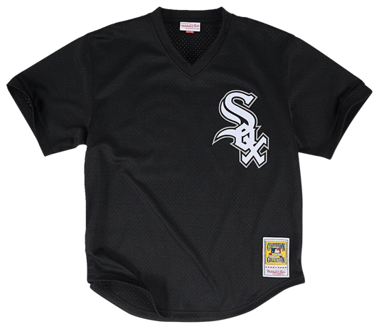 Men's  Mitchell & Ness White Sox BP Pullover Jersey - Black