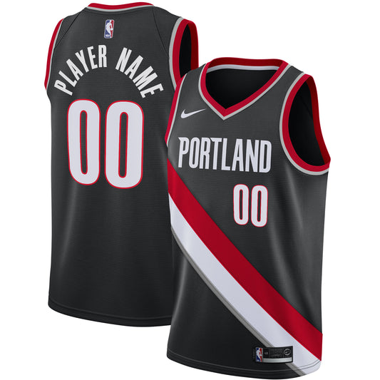 Portland Trail Blazers Nike 2020/21 Swingman Custom Jersey - Icon Edition - Black