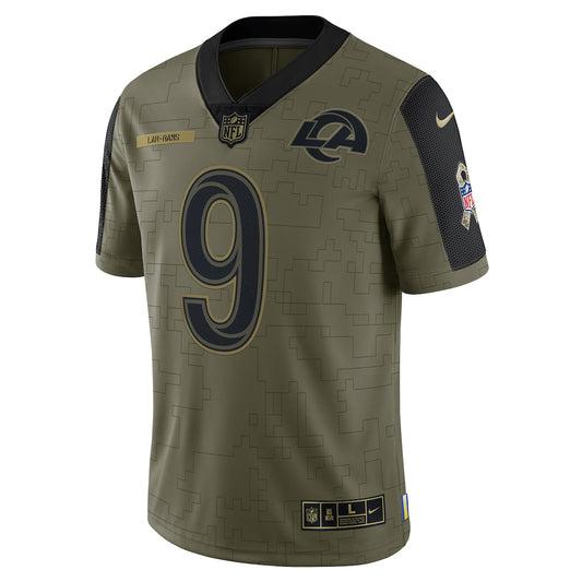 Men's Matthew Stafford Nike Rams 2021 Salute To Service Limited Jersey - Green