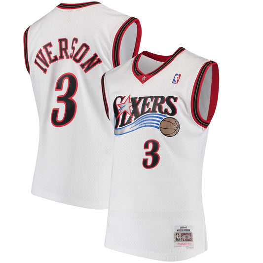 Men??s Allen Iverson Philadelphia 76ers 2000-2001 Swingman Replica Jersey By Mitchell & Ness