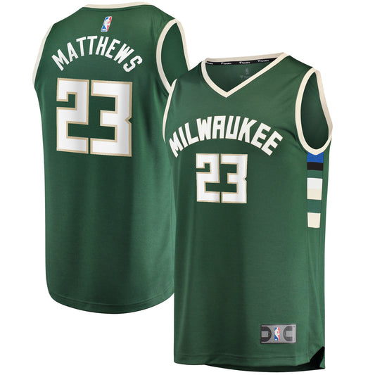 Wesley Matthews Milwaukee Bucks Fanatics Branded 2021/22 Fast Break Replica Jersey - Icon Edition - Hunter Green