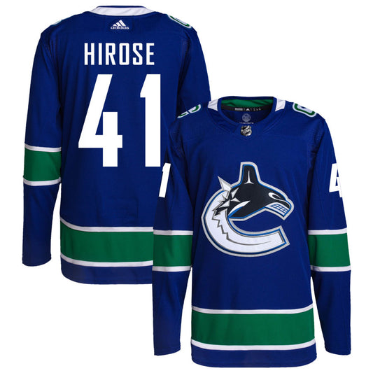 Akito Hirose Vancouver Canucks adidas Home Primegreen Authentic Pro Jersey - Royal