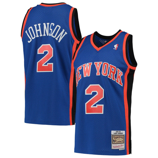 Men's Larry Johnson New York Knicks Mitchell & Ness Hardwood Classics 1998-99 Swingman Jersey - Blue