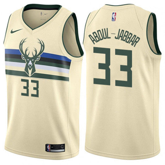 Men's Milwaukee Bucks Kareem Abdul-Jabbar City Edition Jersey - Cream