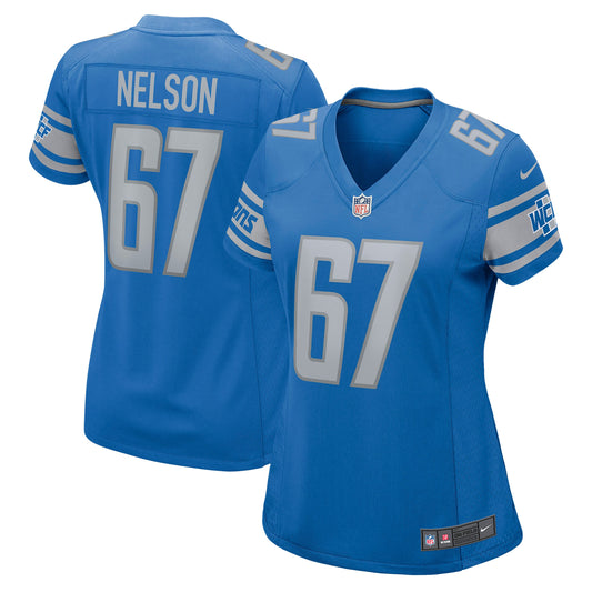 Matt Nelson Detroit Lions Nike Women's Game Jersey - Blue