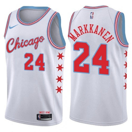 Men's Chicago Bulls Lauri Markkanen Swingman City Edition Jersey White