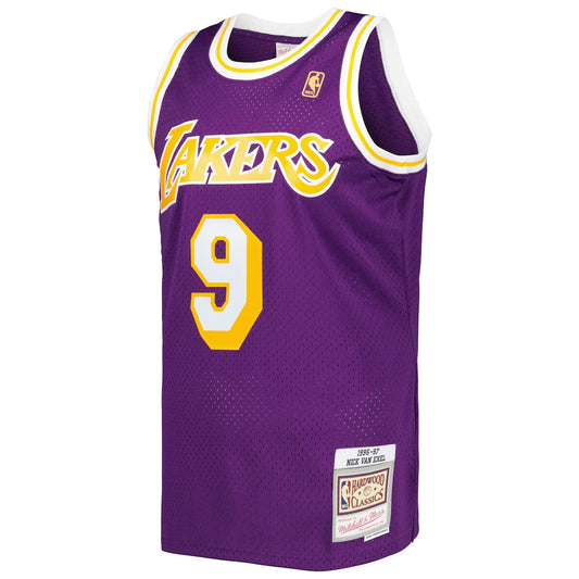 Men's Nick Van Exel Mitchell & Ness Lakers '71 Swingman Jersey - Purple