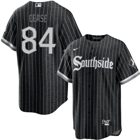 Men's Dylan Cease Chicago White Sox Black City Connect Premium Stitch Replica Jersey