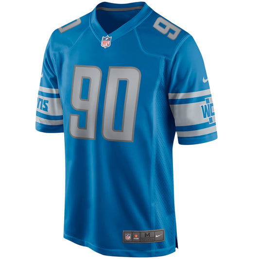 Men's Trey Flowers Nike Lions Game Jersey - Blue