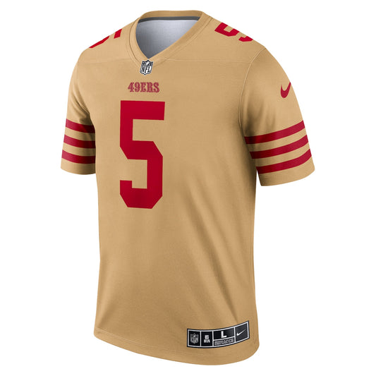 Men's Trey Lance Nike 49ers Inverted Legend Jersey - Gold