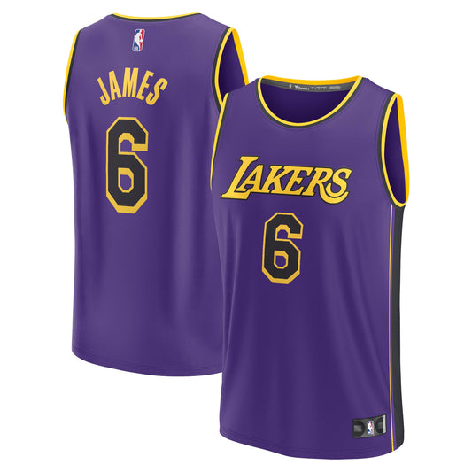 LeBron James Los Angeles Lakers Fanatics Branded Fast Break Replica Player Jersey - Statement Edition - Purple