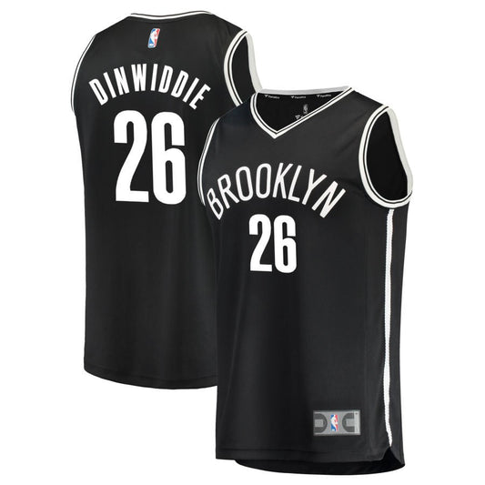 Spencer Dinwiddie Brooklyn Nets Fanatics Branded Youth Fast Break Replica Jersey Black - Icon Edition