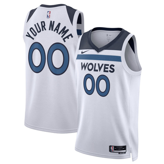 Minnesota Timberwolves Nike Unisex Swingman Custom Jersey White - Icon Edition