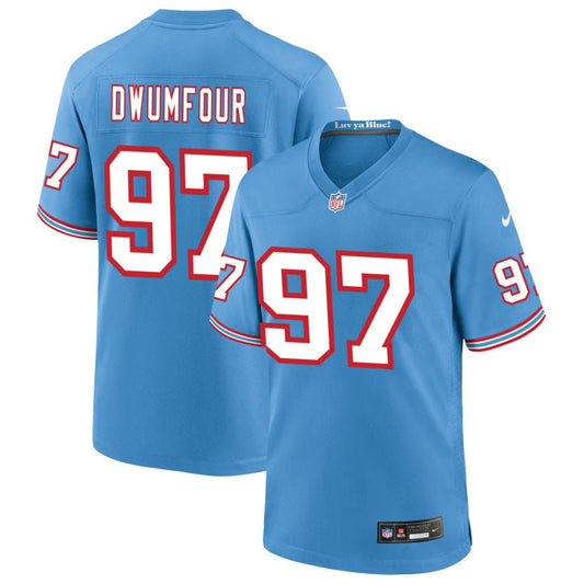 Michael Dwumfour Tennessee Titans Nike Oilers Throwback Game Jersey - Light Blue