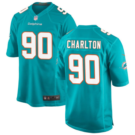 Randy Charlton Miami Dolphins Nike Game Jersey - Aqua