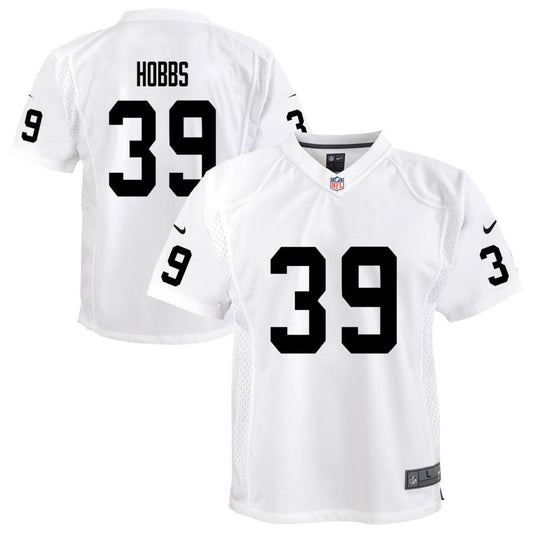 Nate Hobbs Las Vegas Raiders Nike Youth Team Game Jersey - White