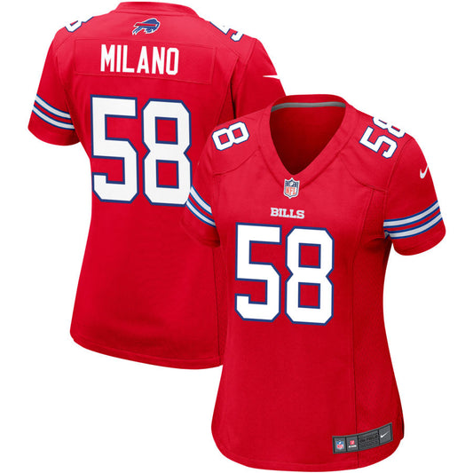 Matt Milano Buffalo Bills Nike Women's Alternate Game Jersey - Red