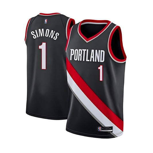 Men's Portland Trail Blazers Anfernee Simons Icon Edition Jersey - Black