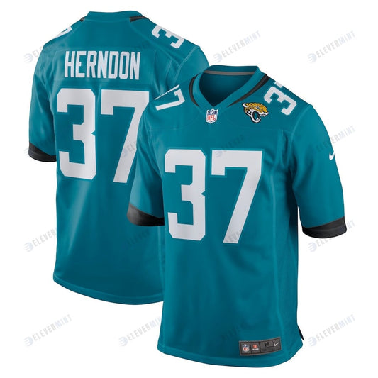 Tre Herndon 37 Jacksonville Jaguars Men's Game Jersey - Teal