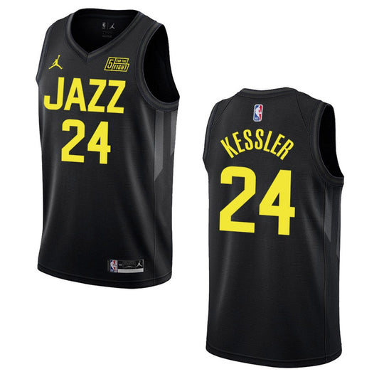 Men's Utah Jazz Walker Kessler Statement Edition Jersey - Black