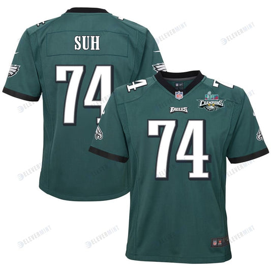 Ndamukong Suh 74 Philadelphia Eagles Super Bowl LVII Champions 2 Stars 2 Stars Youth Game Jersey - Black