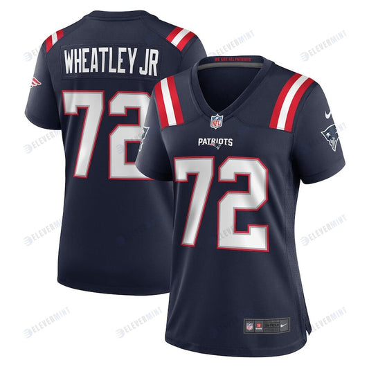 Tyrone Wheatley 72 New England Patriots Women Team Game Jersey - Navy