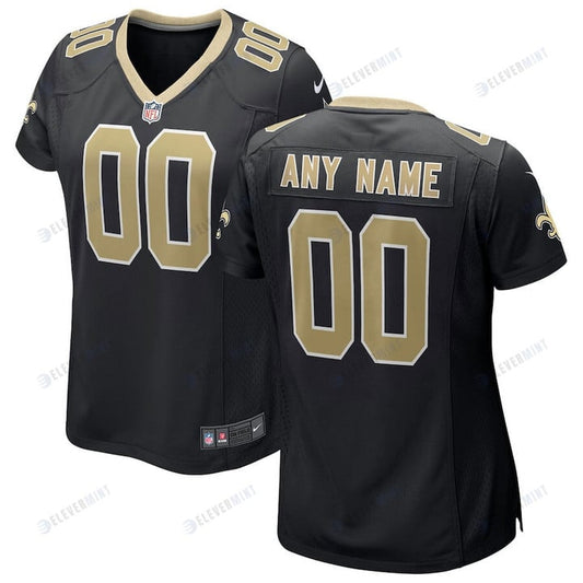 New Orleans Saints Women's Custom Game Jersey - Black