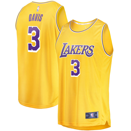 Anthony Davis Los Angeles Lakers Fanatics Branded Youth 2019/20 Fast Break Replica Jersey Gold - Icon Edition