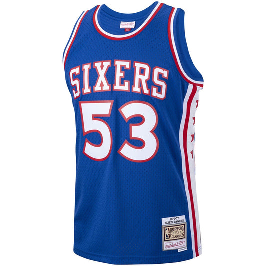 Men's Darryl Dawkins Mitchell & Ness 76ers Swingman Jersey - Blue