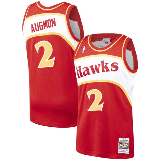 Stacey Augmon Atlanta Hawks Mitchell & Ness Hardwood Classics Swingman Jersey - Red