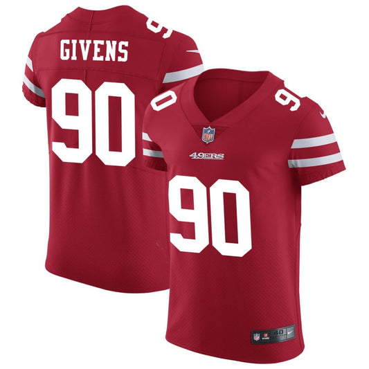 Kevin Givens San Francisco 49ers Nike Vapor Untouchable Elite Jersey - Scarlet