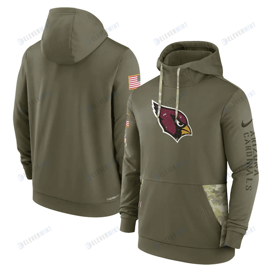 Arizona Cardinals 2022 Salute to Service Therma Performance Pullover Men Hoodie - Olive