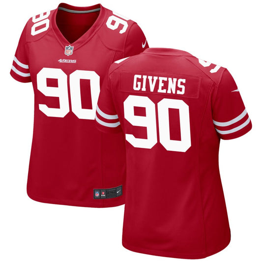 Kevin Givens San Francisco 49ers Nike Women's Game Jersey - Scarlet