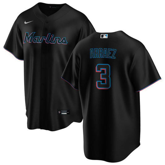 Men's Miami Marlins Luis Arraez Cool Base Replica Alternate Jersey - Black