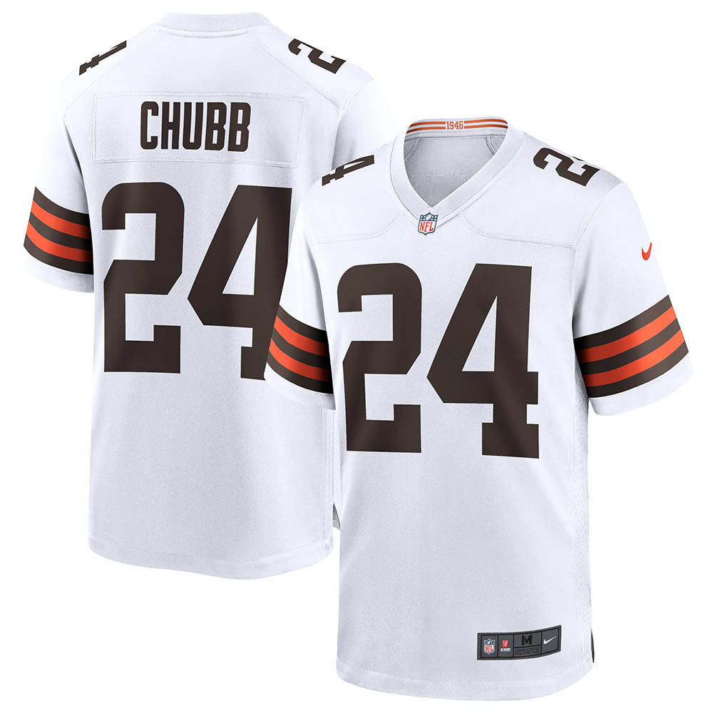 Men's Cleveland Browns Nick Chubb Game Jersey White