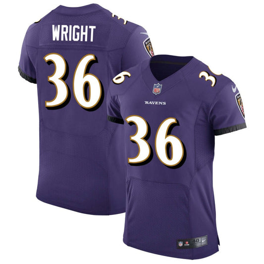 Owen Wright Baltimore Ravens Nike Speed Machine Elite Jersey - Purple