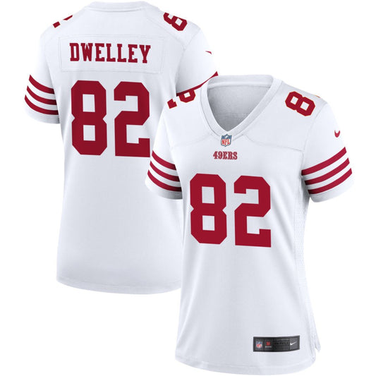 Ross Dwelley San Francisco 49ers Nike Women's Game Jersey - White