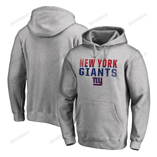 New York Giants Iconic Collection Fade Out Pullover Hoodie - Heather Grey