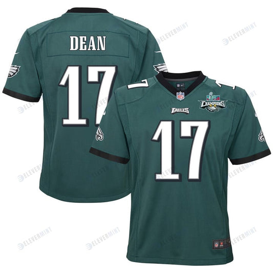 Nakobe Dean 17 Philadelphia Eagles Super Bowl LVII Champions 2 Stars 2 Stars Youth Game Jersey - Black