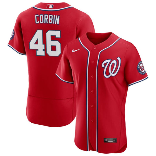 Patrick Corbin Washington Nationals Nike Alternate Authentic Patch Jersey - Scarlet