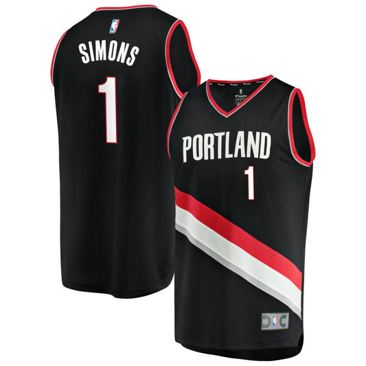 Anfernee Simons Portland Trail Blazers Fanatics Branded Fast Break Replica Jersey Black - Icon Edition