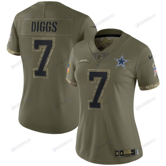 Trevon Diggs Dallas Cowboys Women's 2022 Salute To Service Limited Jersey - Olive