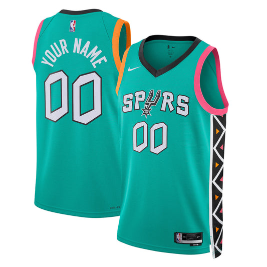 San Antonio Spurs Nike Unisex 2022/23 2022/23 Swingman Custom Jersey - City Edition - Turquoise