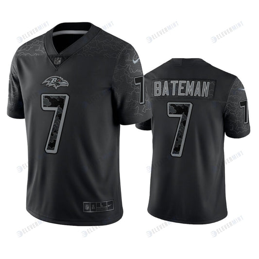 Rashod Bateman 7 Baltimore Ravens Black Reflective Limited Jersey - Men