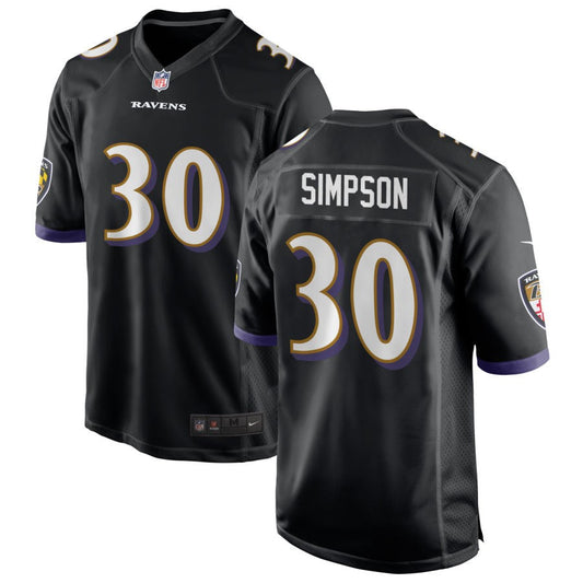 Trenton Simpson Baltimore Ravens Nike Youth Game Jersey - Black